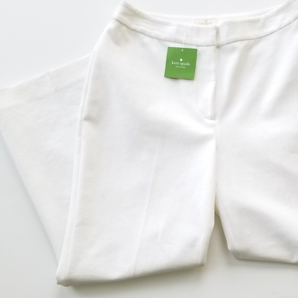 kate spade Pants - New KATE SPADE White Straight Leg Cropped Pants.